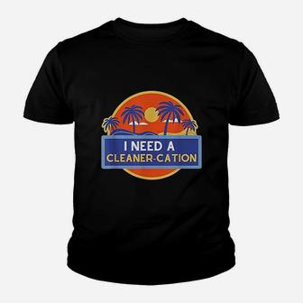 Cleaner Cation Funny Cleaning Lady Gift Housekeeping Fun Youth T-shirt | Crazezy UK