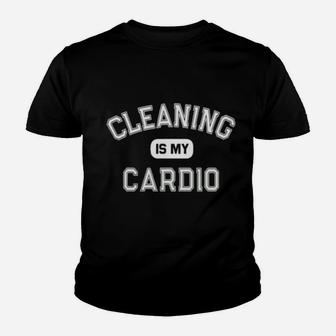 Cleaning-Is-My-Cardio-Custodian-Cleaner-Crew Youth T-shirt - Monsterry
