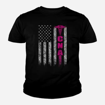 Cna American Flag Patriotic Pride Nurse Zip Hoodie Youth T-shirt | Crazezy