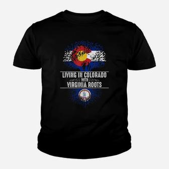 Colorado Home Virginia Roots State Tree Flag Love Gift Youth T-shirt | Crazezy