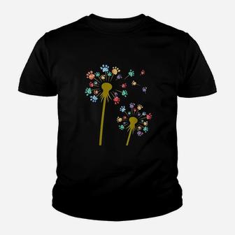 Colored Dog Paw Youth T-shirt | Crazezy DE