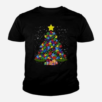 Colorful Autism Awareness Christmas Tree Design Gifts Youth T-shirt | Crazezy DE