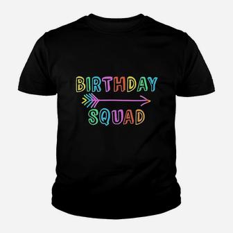 Colorful Mom Dad Crew Matching Siblings Birthday Squad Youth T-shirt | Crazezy DE