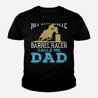 Cool Barrel Racing Dad Horse Funny Rodeo Sport Youth T-shirt | Crazezy