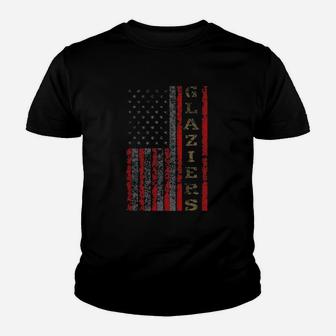 Cool Patriotic Glaziers Us Flag Youth T-shirt | Crazezy