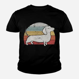 Cool Retro Dachshund Dog Gift Design Weiner Dog Fans Youth T-shirt | Crazezy