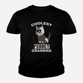 Coolest Ferret Grandma Pet Grandmother Youth T-shirt | Crazezy