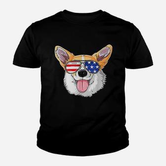 Corgi 4Th Of July American Sunglasses Dog Puppy Usa Dog Youth T-shirt | Crazezy DE