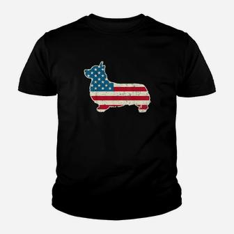 Corgi 4Th Of July Dog Usa American Flag Youth T-shirt - Monsterry DE