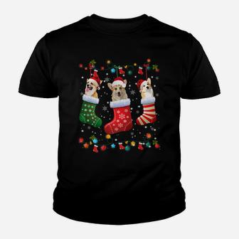 Corgi Christmas Socks Funny Xmas Pajama Dog Lover Gift Youth T-shirt | Crazezy