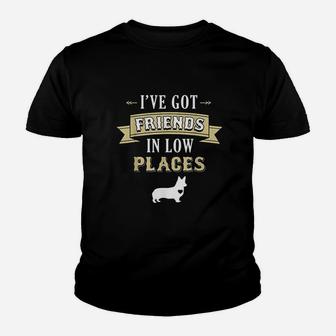Corgi Funny Got Friends In Low Places Youth T-shirt | Crazezy