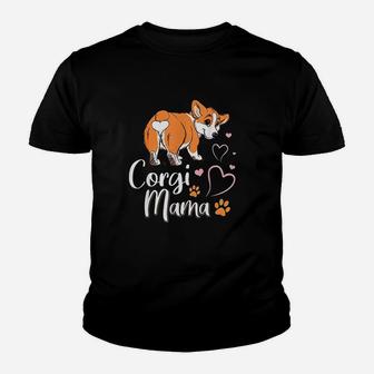 Corgi Mama Funny Corgi Dog Mom Youth T-shirt | Crazezy