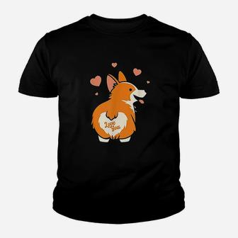 Corgi Valentines Day Gift Dog Lover Heart Youth T-shirt | Crazezy AU