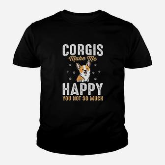 Corgis Make Me Happy Gift For Corgi Lover Men Women Youth T-shirt | Crazezy CA