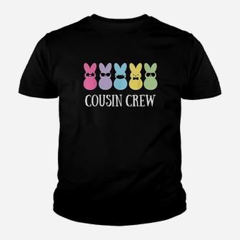 Cousin Crew Squad Bunny Rabbit Easter Day Party Matching Youth T-shirt | Crazezy