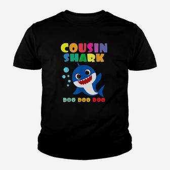 Cousin Shark Doo Doo Funny Baby Mommy Kids Youth T-shirt | Crazezy