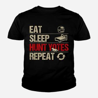 Coyote Hunting Eat Sleep Hunt Yotes Repeat Youth T-shirt | Crazezy