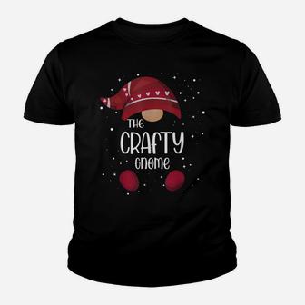 Crafty Gnome Matching Family Pajamas Christmas Gift Youth T-shirt | Crazezy