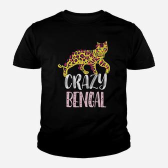 Crazy Bengal Lady – Cute Bengal Cat Lovers Youth T-shirt | Crazezy AU