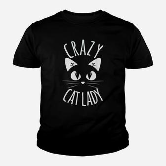 Crazy Cat Lady Funny Fur Mom Mother's Day Christmas Gift Youth T-shirt | Crazezy