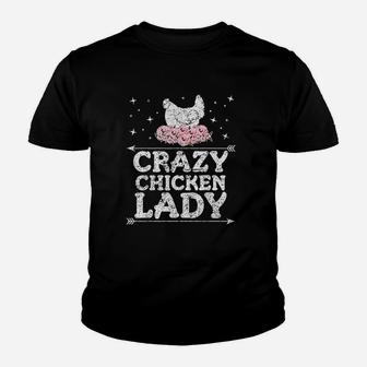 Crazy Chicken Lady Vintage Farmer Gift Poultry Lover Youth T-shirt | Crazezy