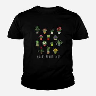 Crazy Plant Lady Plant Lover Gardening Youth T-shirt | Crazezy CA