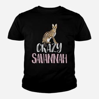 Crazy Savannah Lady – Cute Savannah Cat Lovers Sweatshirt Youth T-shirt | Crazezy AU