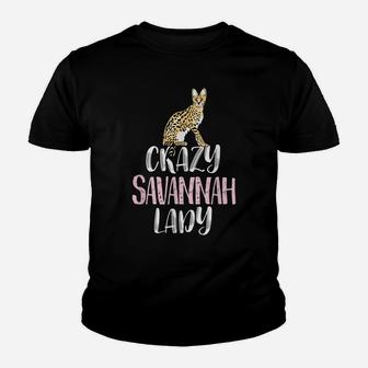 Crazy Savannah Lady – Cute Savannah Cat Lovers Youth T-shirt | Crazezy