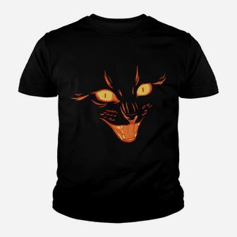 Creepy Cat Face, Vintage Black Cat Lover, Retro Style Cats Youth T-shirt | Crazezy