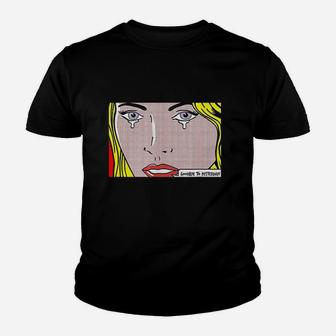 Crying Blond Woman Pop Art Lovers Youth T-shirt | Crazezy