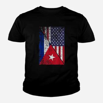 Cuba American Flag Youth T-shirt | Crazezy CA