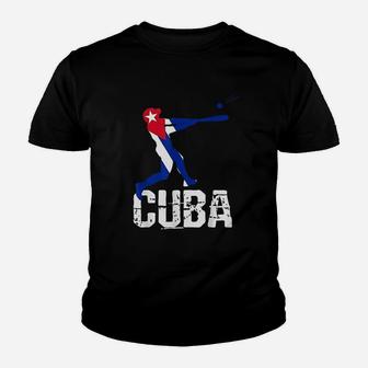Cuban Flag Baseball Youth T-shirt | Crazezy CA