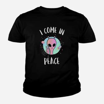 Cute Alien I Come In Peace Youth T-shirt | Crazezy
