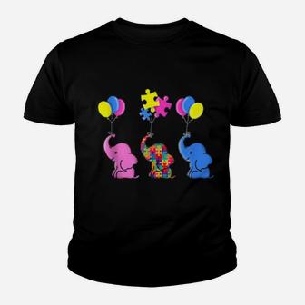Cute Autism Elephant Autism Awareness Youth T-shirt - Monsterry