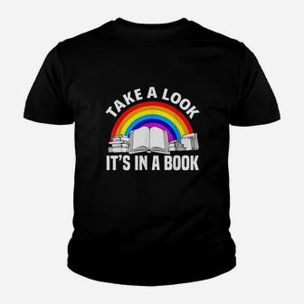 Cute Book Reader Rainbow Book Youth T-shirt | Crazezy