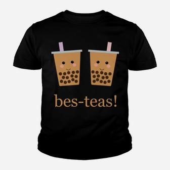 Cute Bubble Boba Milk Tea Kawaii Gift Best Friends Besties Sweatshirt Youth T-shirt | Crazezy