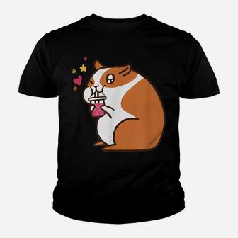 Cute Bubble Tea Hamster Drinks Boba Animals Youth T-shirt | Crazezy