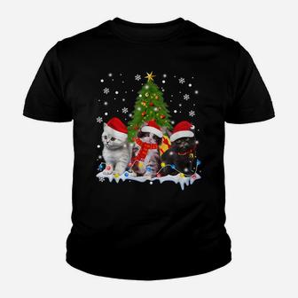 Cute Cat Christmas Tree Ornament Decor Cat Lovers Owner Xmas Youth T-shirt | Crazezy DE