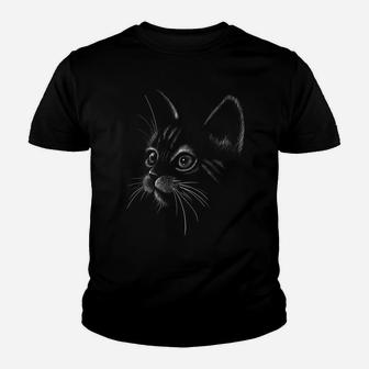 Cute Cat Gift For Kitten Lovers Hand Draw Art Kitty Adoption Youth T-shirt | Crazezy CA