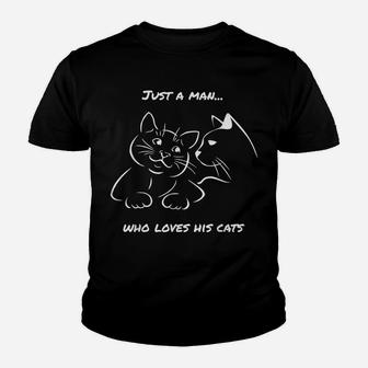 Cute Cat Lovers Design For Men Who Love Cats Novelty Gift Youth T-shirt | Crazezy