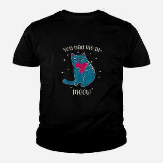 Cute Cat Sits Holding Red Heart You Had Me At Meow Kitten Youth T-shirt | Crazezy DE