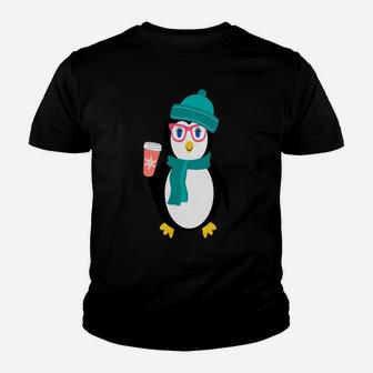 Cute Chillin Christmas Holiday Gift For Penguin Lovers Youth T-shirt | Crazezy