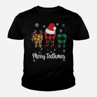 Cute Christmas Dentist Teeth Dental Hygienist Assistant Gift Sweatshirt Youth T-shirt | Crazezy DE