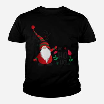Cute Christmas Ho Ho Ho Xmas Elf With Reindeer Antlers Sweatshirt Youth T-shirt | Crazezy DE