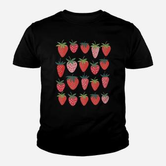 Cute Cottagecore Kawaii Strawberry Aesthetic Strawberries Youth T-shirt | Crazezy