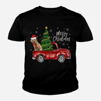 Cute Doodle Dog Truck Merry Christmas Dog Lover Xmas Sweatshirt Youth T-shirt | Crazezy