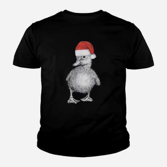 Cute Duckling Wearing Christmas Santa Hat Youth T-shirt | Crazezy AU