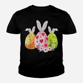 Cute Eggs Easter Day Family Matching Pajama Egg Hunting Youth T-shirt | Crazezy