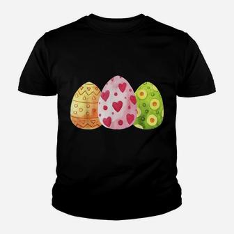 Cute Eggs Easter Day Family Matching Pajama Egg Hunting Youth T-shirt | Crazezy