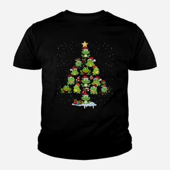 Cute Frog Christmas Tree Gift Decor Xmas Tree Sweatshirt Youth T-shirt | Crazezy